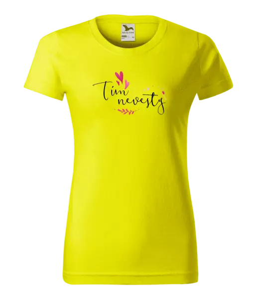 Dámske tričko Tím nevesty - srdiečka a lístočky