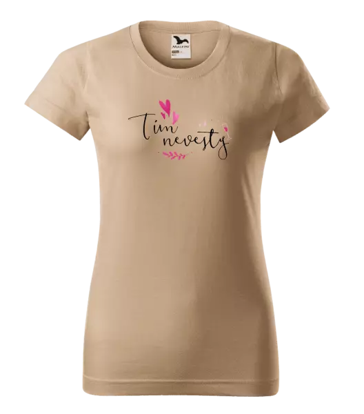 Dámske tričko Tím nevesty - srdiečka a lístočky