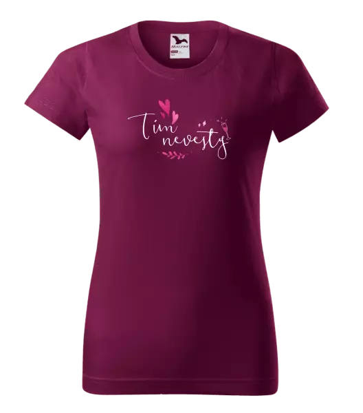 Dámske tričko Tím nevesty - srdiečka a lístočky