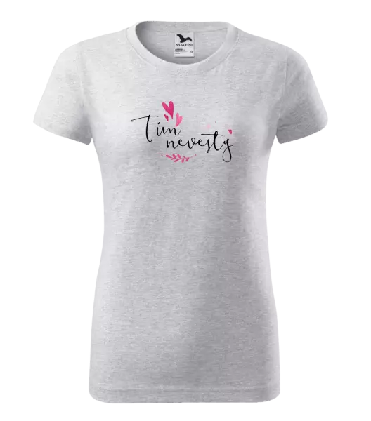 Dámske tričko Tím nevesty - srdiečka a lístočky