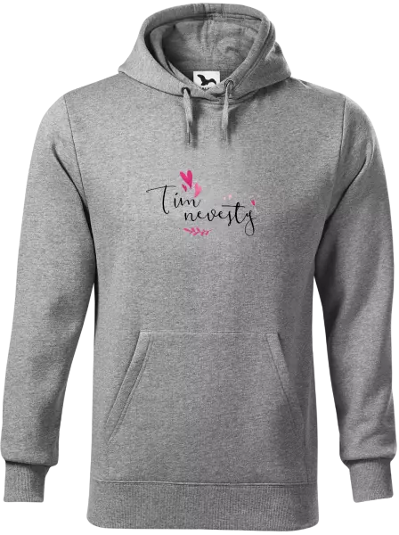 Pánska mikina Tím nevesty - srdiečka a lístočky