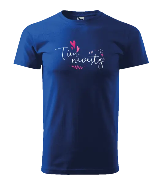 Pánske tričko Tím nevesty - srdiečka a lístočky