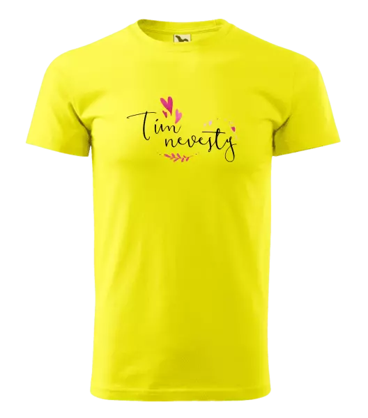 Pánske tričko Tím nevesty - srdiečka a lístočky