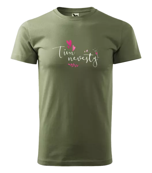 Pánske tričko Tím nevesty - srdiečka a lístočky