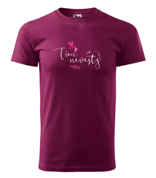 Pánske tričko Tím nevesty - srdiečka a lístočky