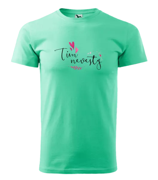 Pánske tričko Tím nevesty - srdiečka a lístočky