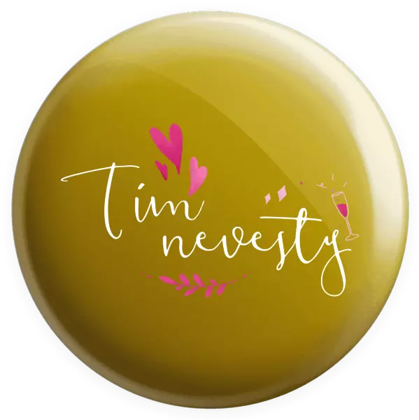 Placka Tím nevesty - srdiečka a lístočky