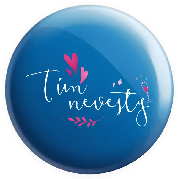 Placka Tím nevesty - srdiečka a lístočky