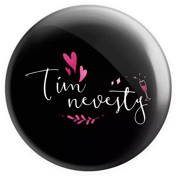 Placka Tím nevesty - srdiečka a lístočky