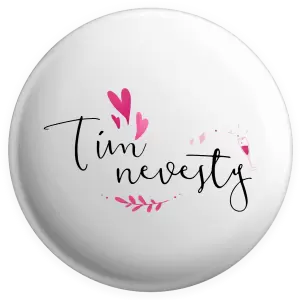 Placka Tím nevesty - srdiečka a lístočky