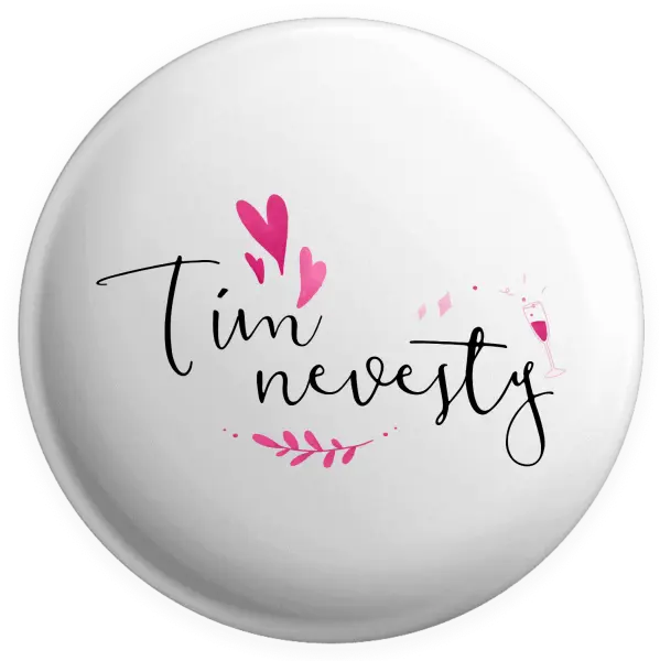 Placka Tím nevesty - srdiečka a lístočky