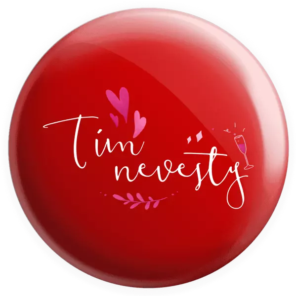 Placka Tím nevesty - srdiečka a lístočky