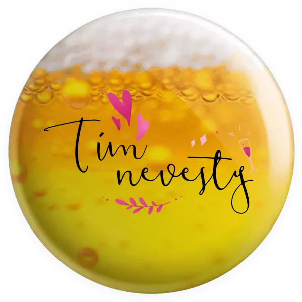 Placka Tím nevesty - srdiečka a lístočky