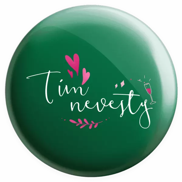 Placka Tím nevesty - srdiečka a lístočky