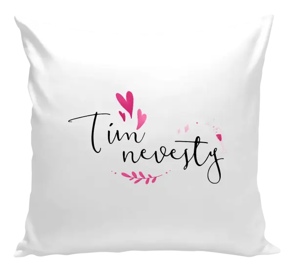 Vankúš Tím nevesty - srdiečka a lístočky