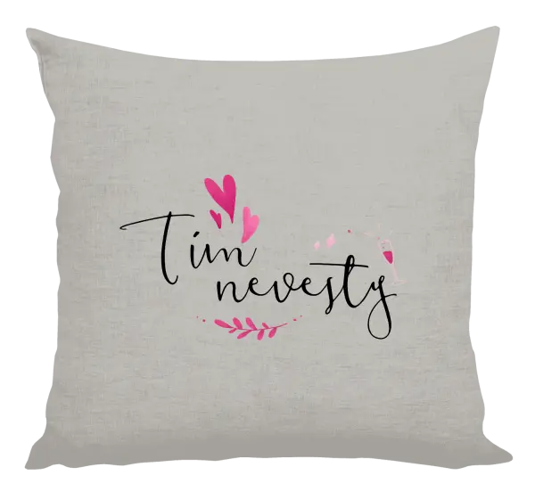 Vankúš Tím nevesty - srdiečka a lístočky