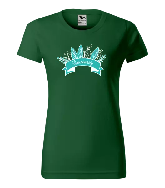Dámske tričko Tím nevesty - zelené lupene