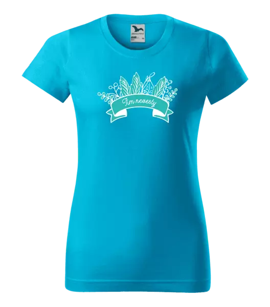 Dámske tričko Tím nevesty - zelené lupene