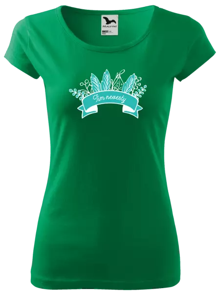 Dámske tričko Tím nevesty - zelené lupene