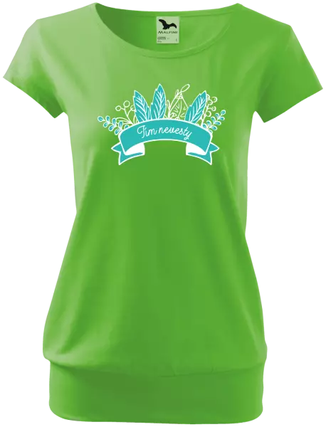 Dámske tričko Tím nevesty - zelené lupene