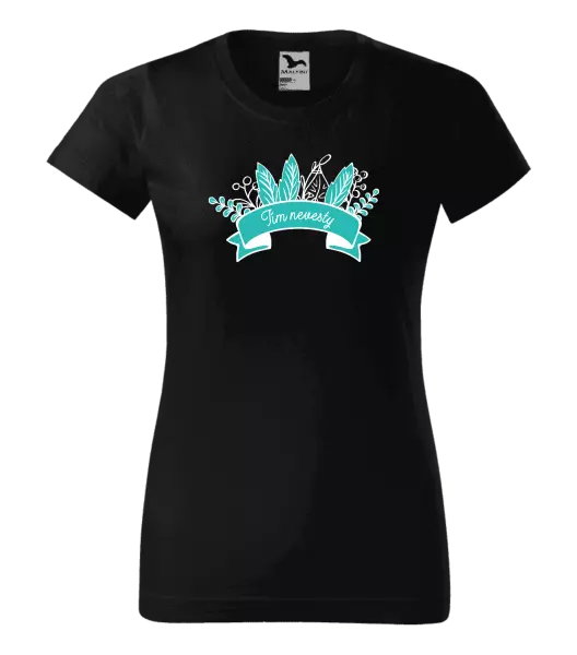 Dámske tričko Tím nevesty - zelené lupene