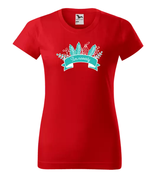 Dámske tričko Tím nevesty - zelené lupene