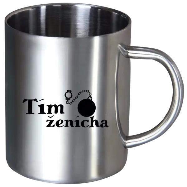 Nerezový hrnček Tím ženícha s guľou