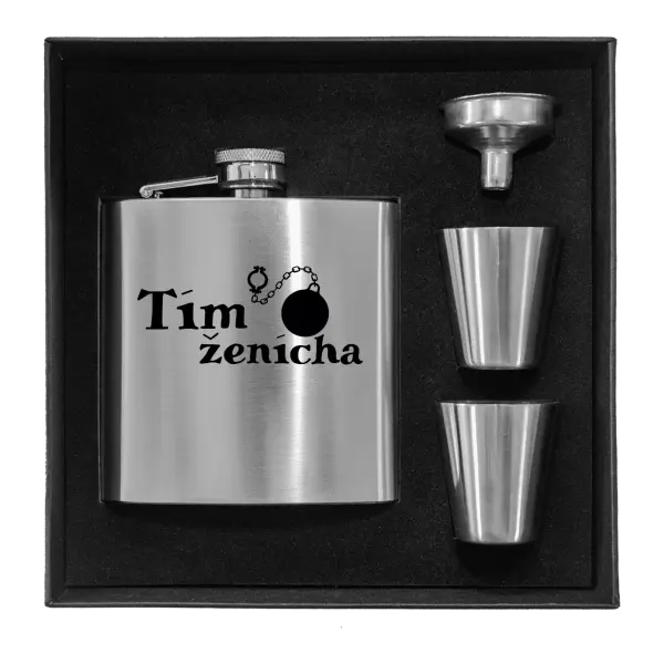 Ploskačka v krabičke Tím ženícha s guľou