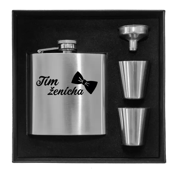 Ploskačka v krabičke Tím ženícha s motýlikom