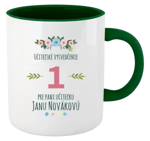 Hrnček  Učiteľské vysvedčenie pre pani učiteľku