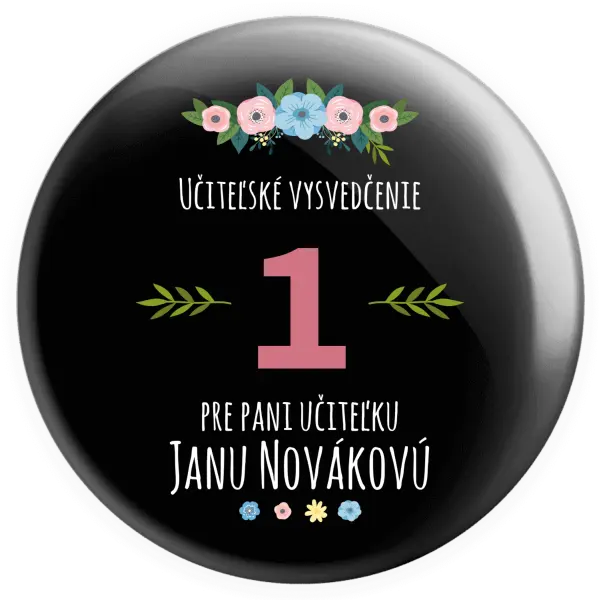 Placka Učiteľské vysvedčenie pre pani učiteľku