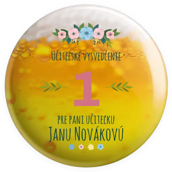 Placka Učiteľské vysvedčenie pre pani učiteľku