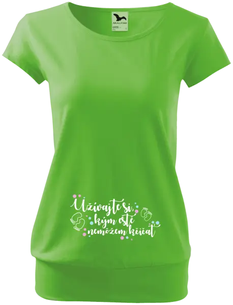 Tehotenské tričko Užívajte si, kým ešte nemôžem kričať