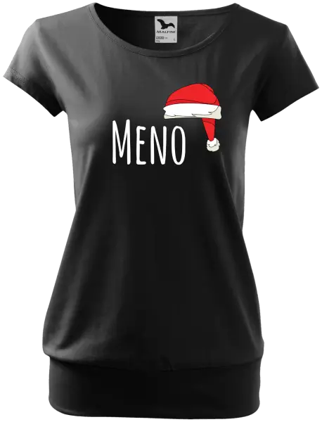 Dámske vianočné tričko Vianočná čiapka - meno