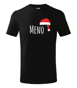 Detské vianočné tričko Vianočná čiapka - meno