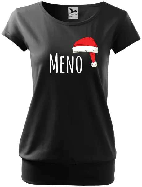 Vianočné tehotenské tričko Vianočná čiapka - meno