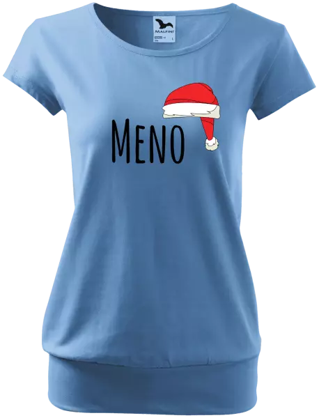 Vianočné tehotenské tričko Vianočná čiapka - meno