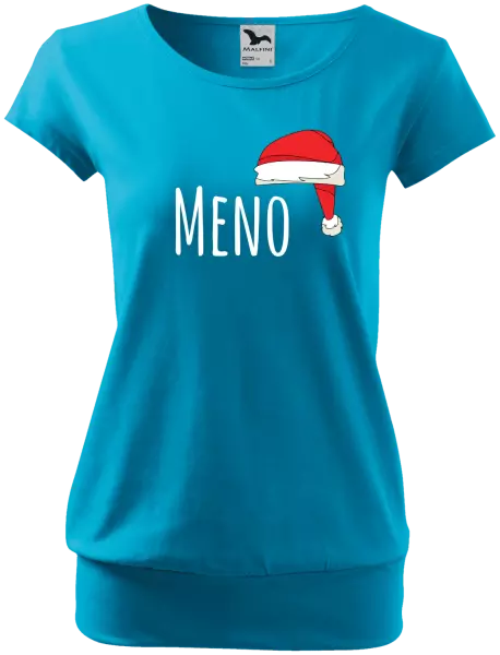 Vianočné tehotenské tričko Vianočná čiapka - meno