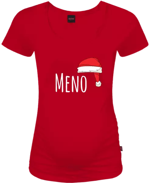 Vianočné tehotenské tričko Vianočná čiapka - meno