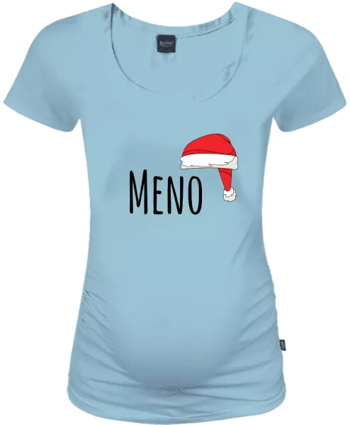 Vianočné tehotenské tričko Vianočná čiapka - meno