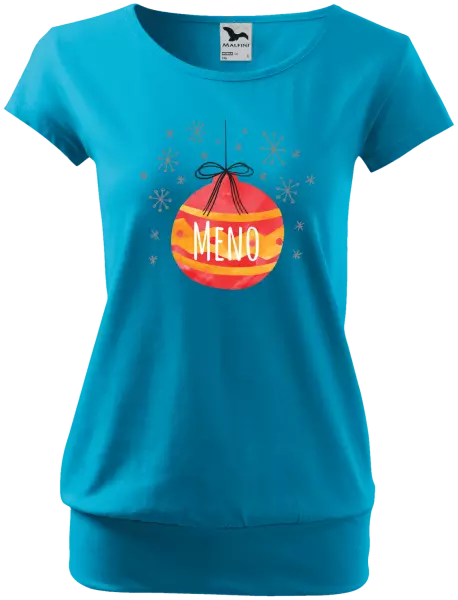 Dámske vianočné tričko Vianočná ozdoba - meno 