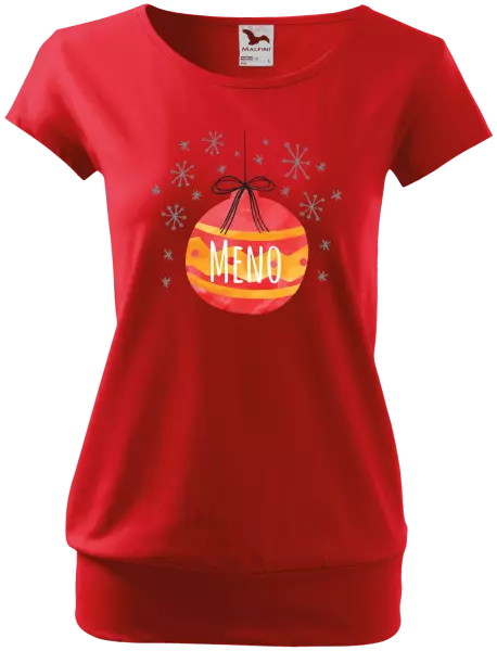 Dámske vianočné tričko Vianočná ozdoba - meno 