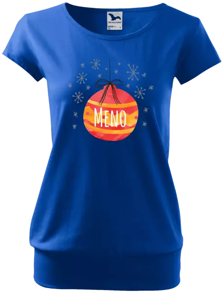 Dámske vianočné tričko Vianočná ozdoba - meno 