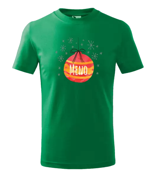 Detské vianočné tričko Vianočná ozdoba - meno 