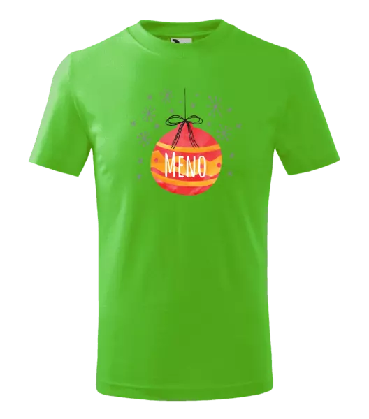 Detské vianočné tričko Vianočná ozdoba - meno 