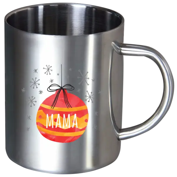 Nerezový hrnček Vianočná ozdoba - mama