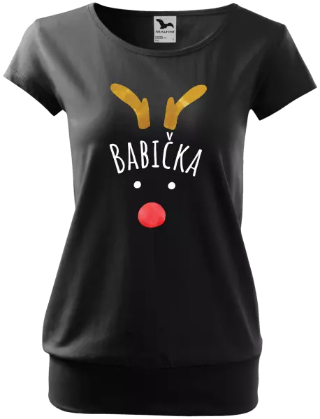 Dámske vianočné tričko Vianočný sob - babička