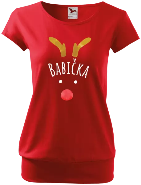 Dámske vianočné tričko Vianočný sob - babička