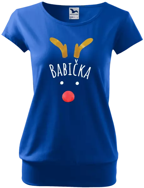 Dámske vianočné tričko Vianočný sob - babička