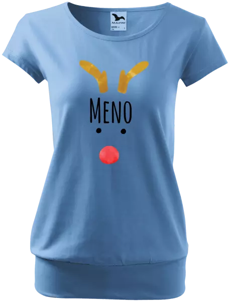 Dámske vianočné tričko Vianočný sob - meno